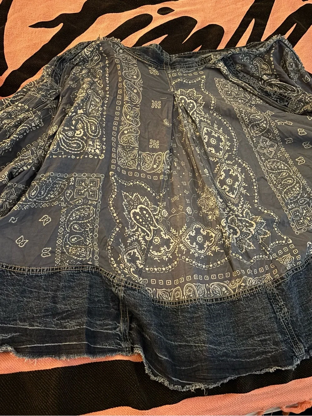 NEW Free People Indigo Patchwork Bandana Jacket